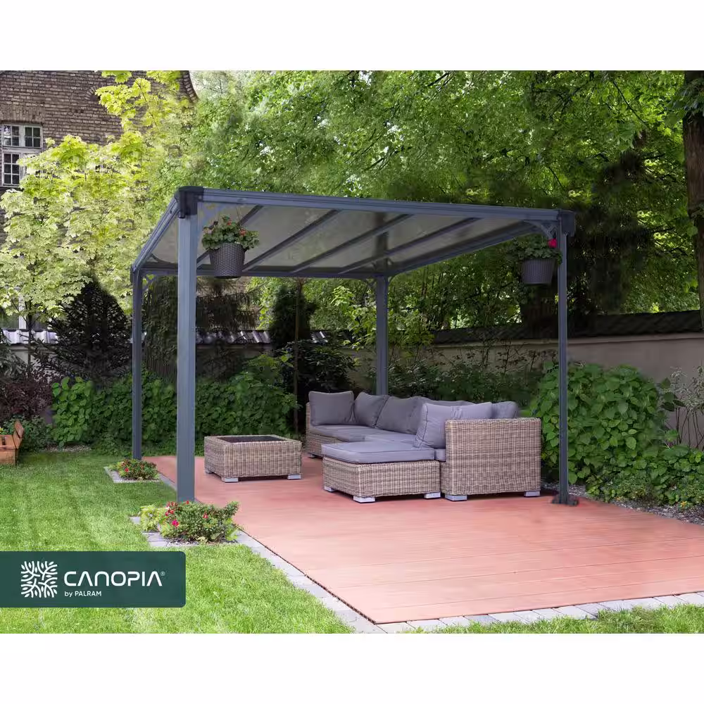 CANOPIA by PALRAM Milano 10 ft. x 10 ft. Gray/Bronze Outdoor Gazebo