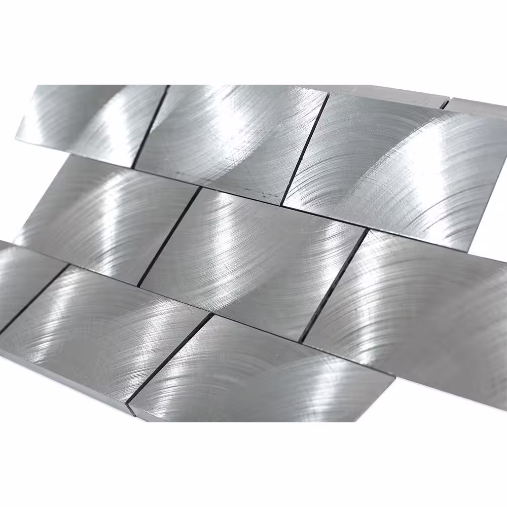 Ivy Hill Tile Urban Silver 2 in x 4 in Aluminum Mosaic Tile