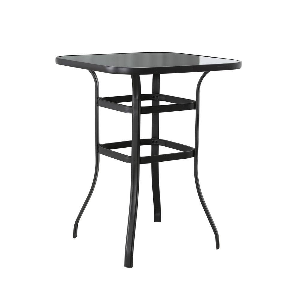 Patio Festival 8-Piece Metal Bar Height Outdoor Dining Set with Red Cushions