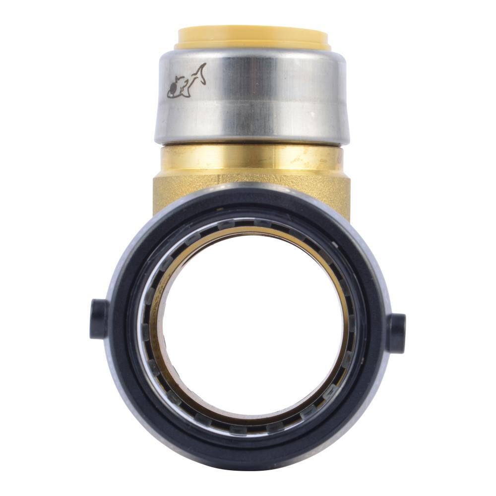 SharkBite 1-1/2 in. x 1-1/2 in. x 1 in. Push-to-Connect Brass Reducing Tee Fitting