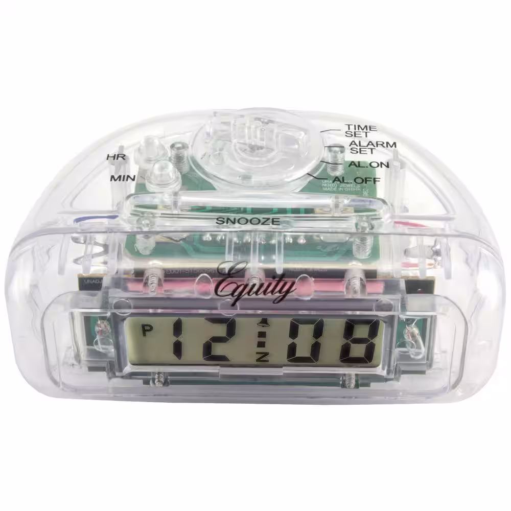 Equity by La Crosse Small Clear Digital LCD Alarm Table Clock