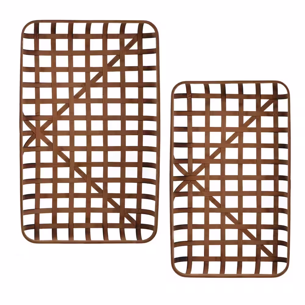 StyleCraft Natural Paracel Bamboo Trays (Set of 2)
