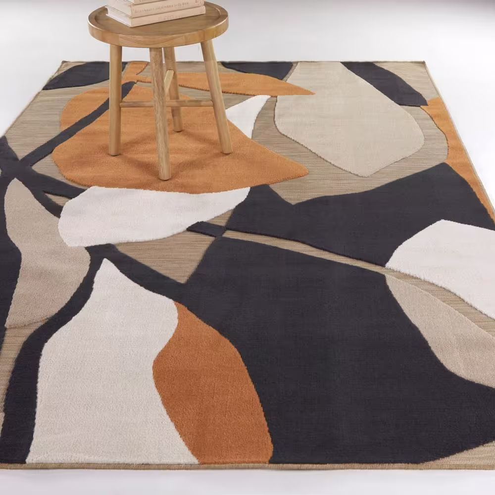 BALTA Edson Orange 5 ft. 3 in. x 7 ft. Abstract Indoor/Outdoor Area Rug