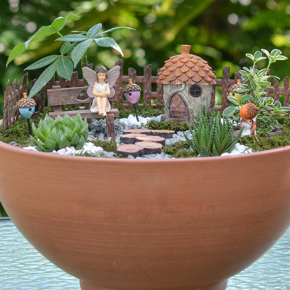 Arcadia Garden Products Adorning Acorns Polyresin Fairy Garden Kit (11-Piece)