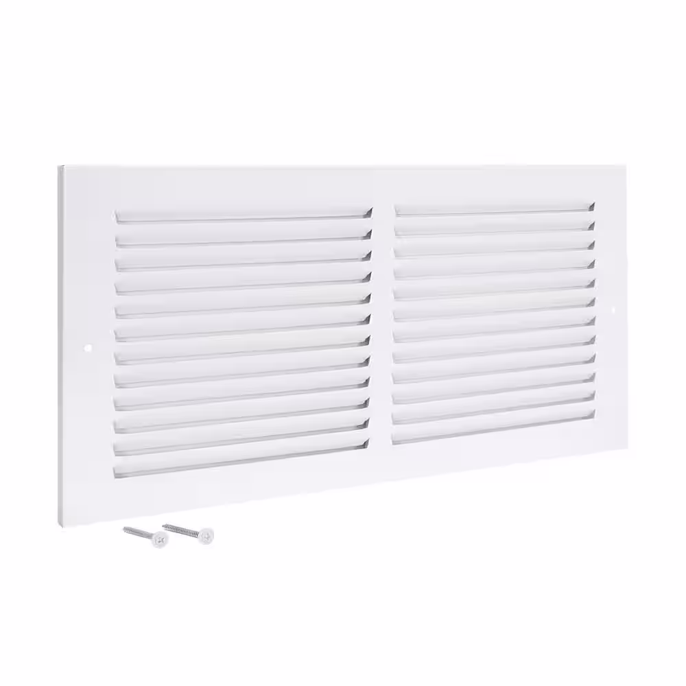 EZ-FLO 14 in. x 6 in. Steel Return Air Grille, White