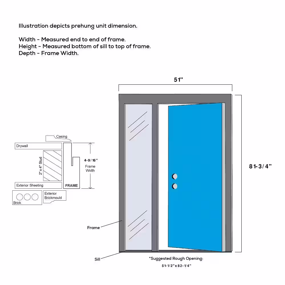 MMI Door 48 in. x 80 in. Right-Hand/Inswing Rain Glass Black Fiberglass Prehung Front Door on 4-9/16 in. Frame