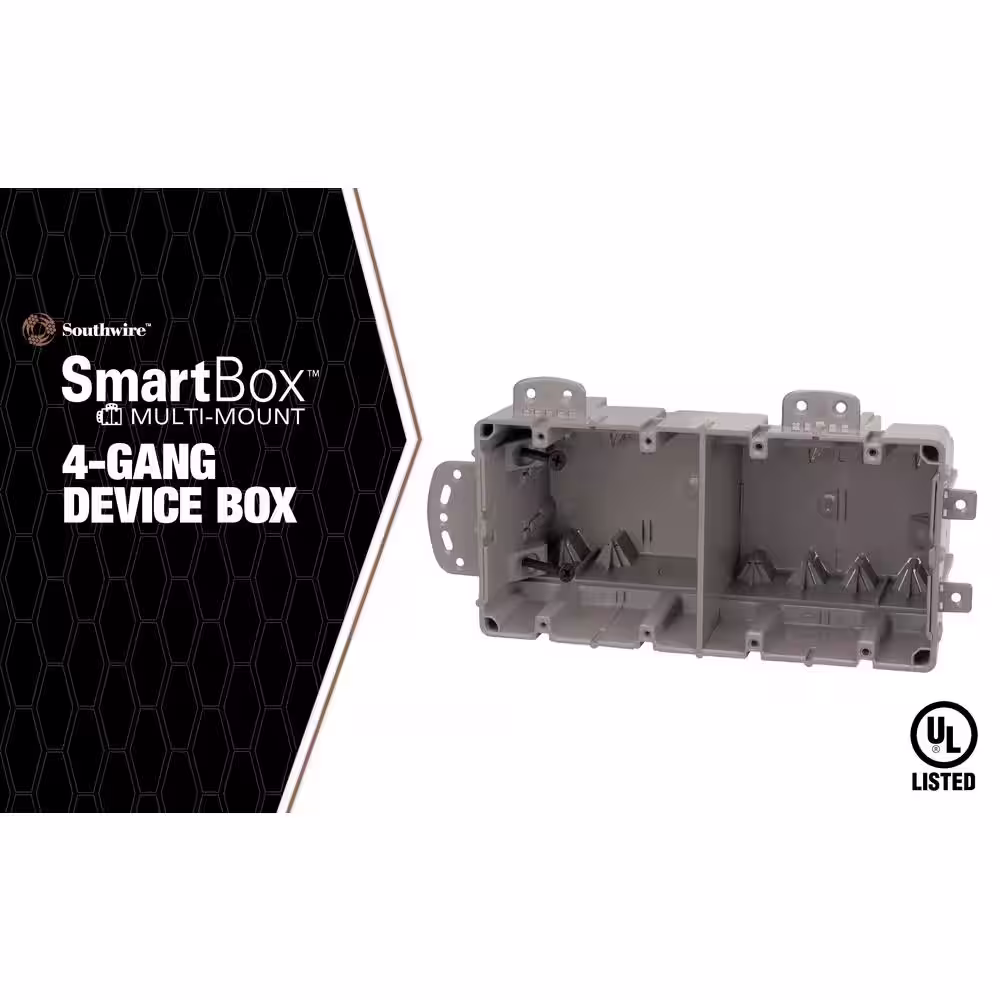 Southwire Smart Box 4-Gang Multi-Mount Adjustable Depth Device Box
