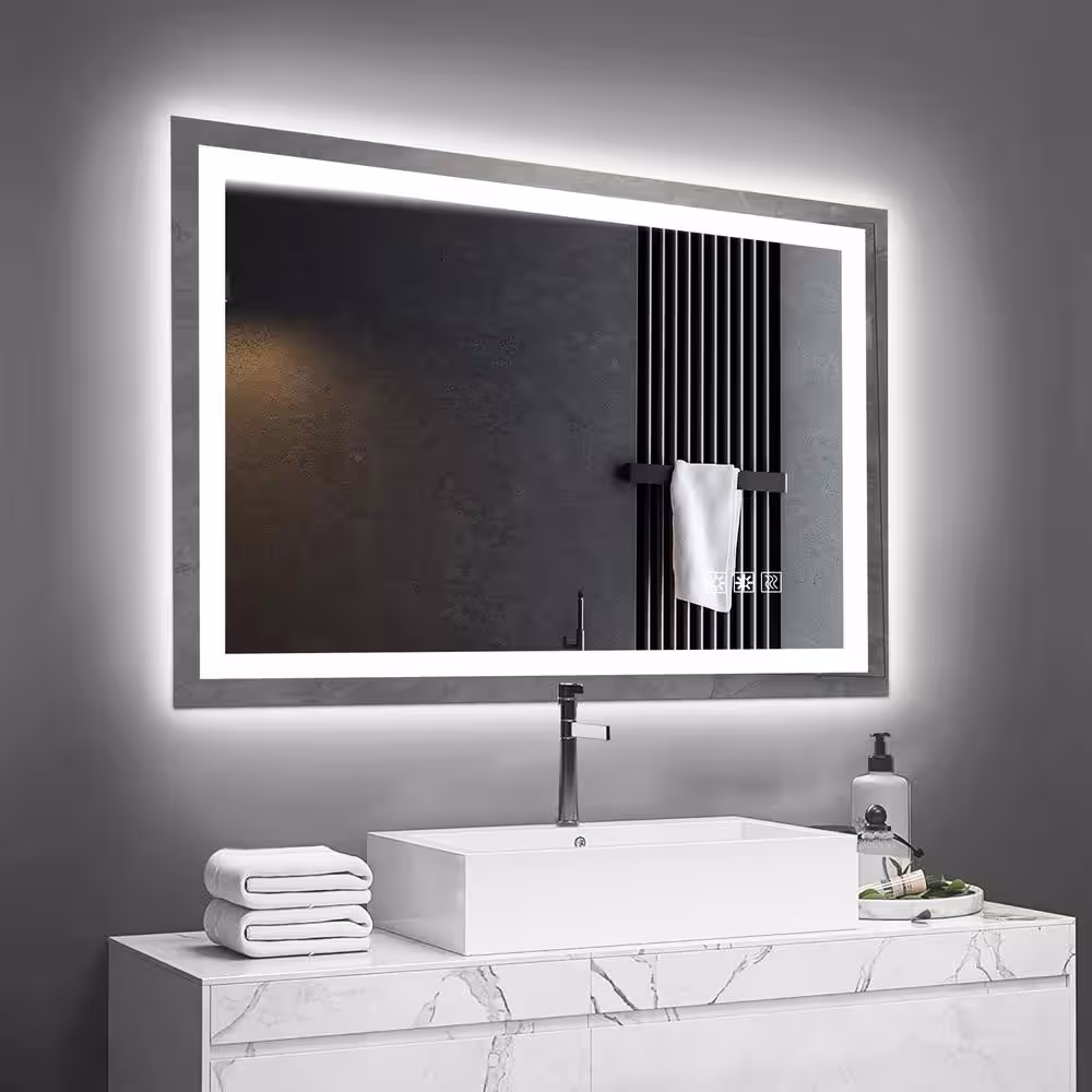 None 48 in. W x 36 in. H LED Bathroom Mirror with lights, Dimming Led Bathroom Vanity Mirror