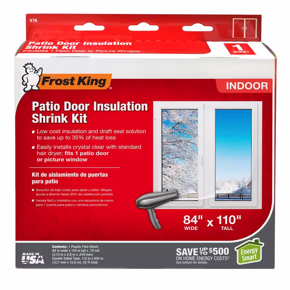 Frost King 84 in. x 110 in. Clear Plastic Patio Indoor Shrink Window Kit