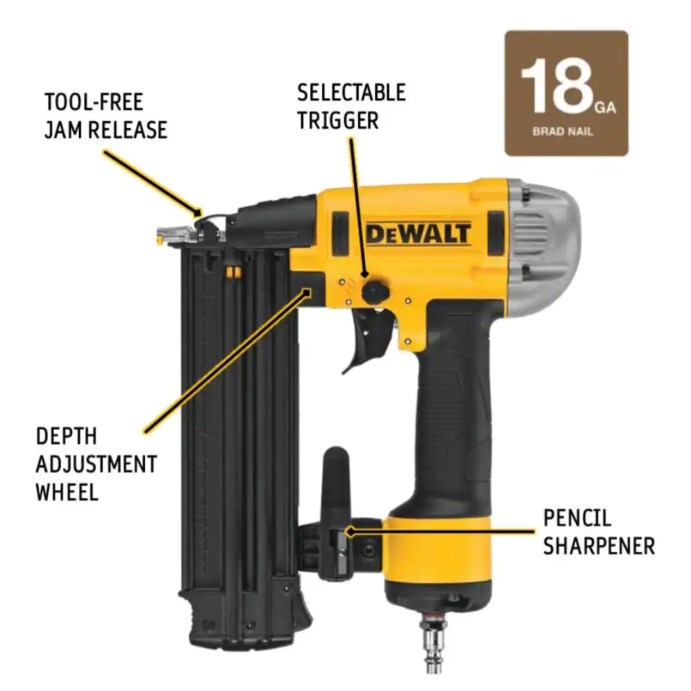 DEWALT 18-Gauge Pneumatic Corded Brad Nailer