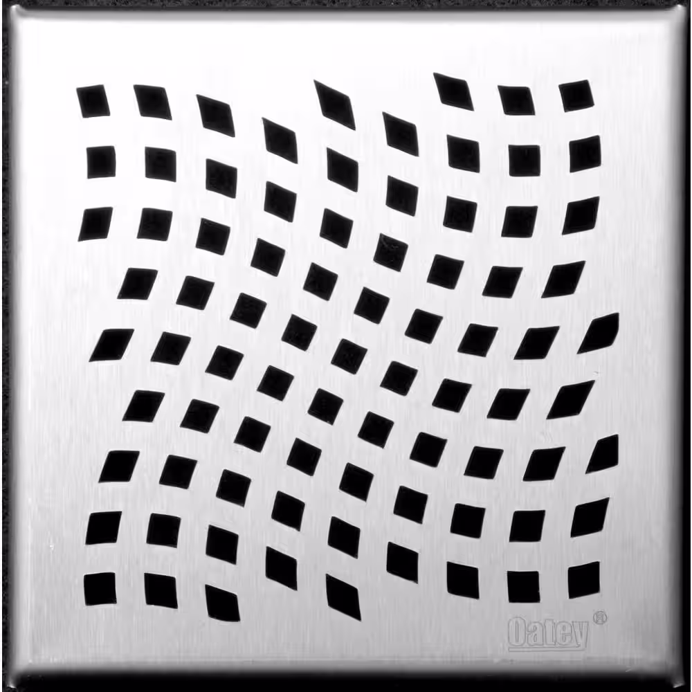 Oatey Designline 6 in. x 6 in. Stainless Steel Square Shower Drain with Wave Pattern Drain Cover