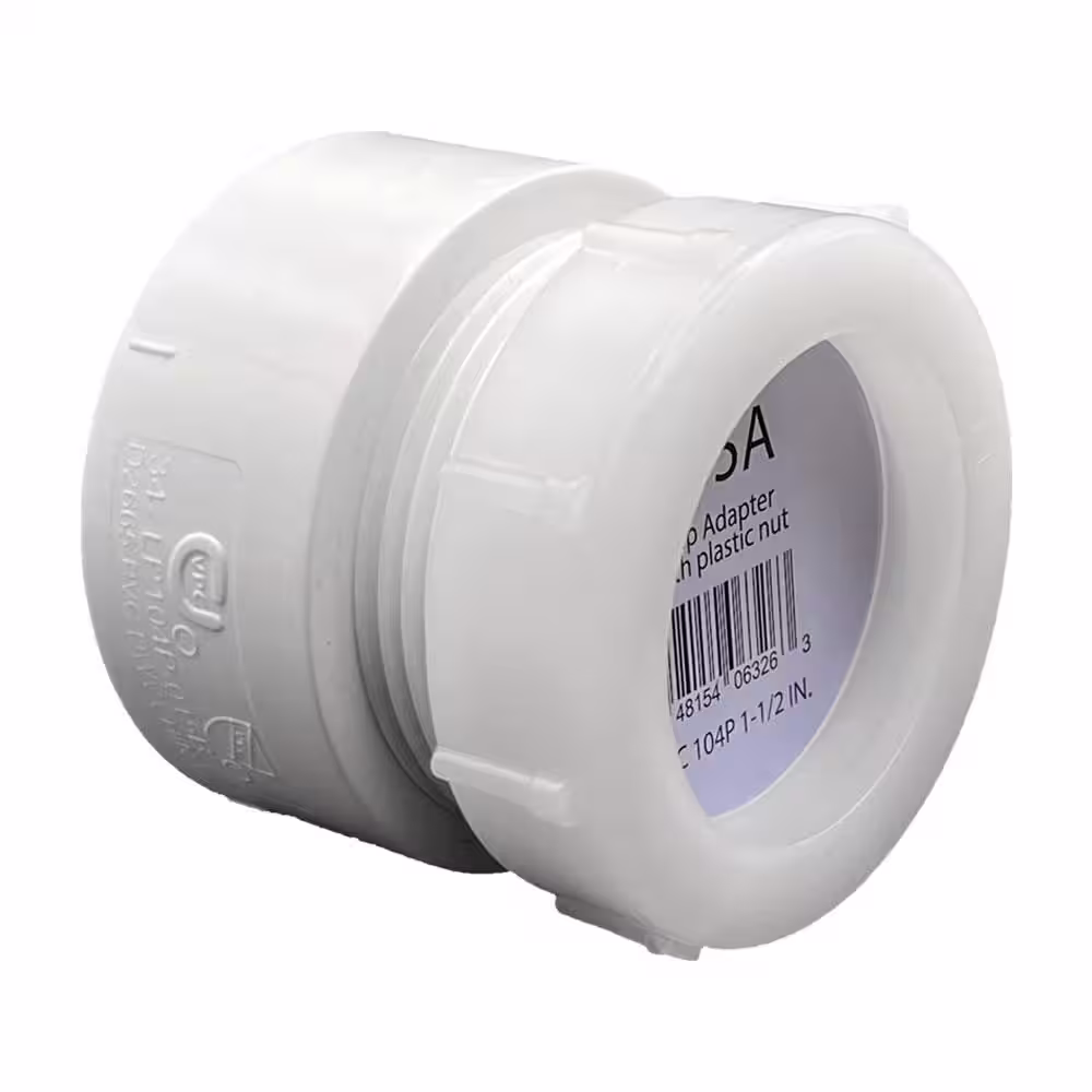 VPC 1-1/2 in. PVC DWV Hub x Slip-Joint Trap Adapter With Plastic Nut