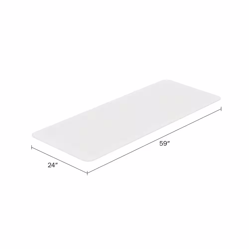 Lavish Home White 24.25 in. x 60 in. Memory Foam Striped Extra Long Bath Mat