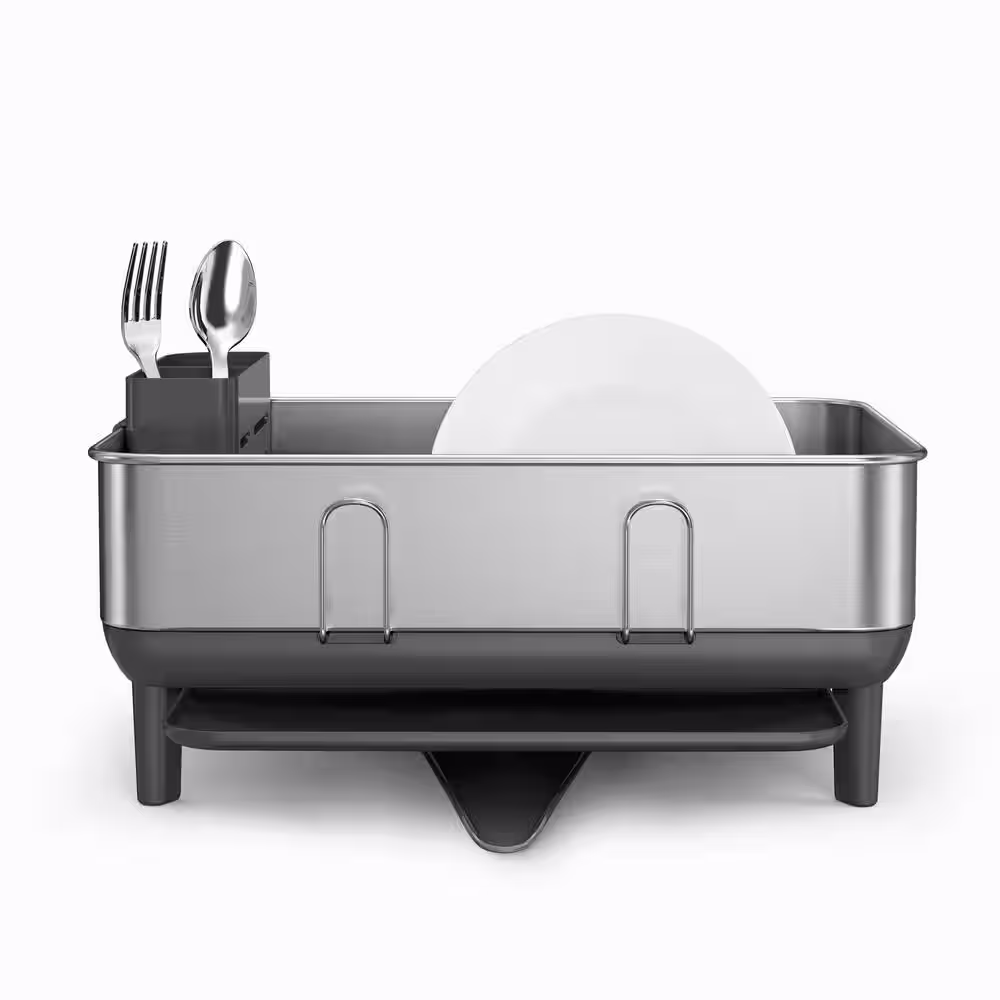 simplehuman Compact Brushed Stainless Steel Frame Standing Dish Rack