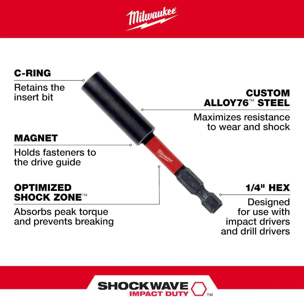 Milwaukee SHOCKWAVE Impact Duty Compact Magnetic Bit Tip Holder