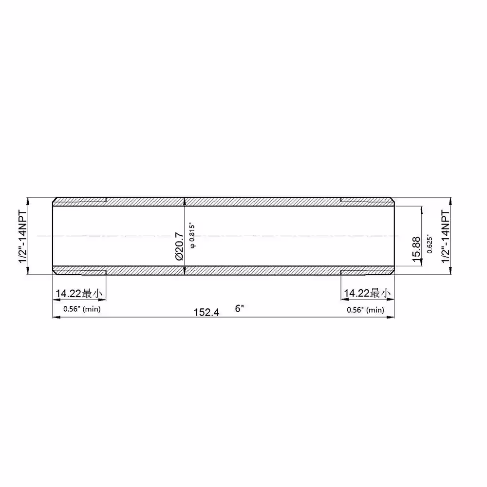Everbilt 1/2 in. x 6 in. MIP Brass Nipple Fitting