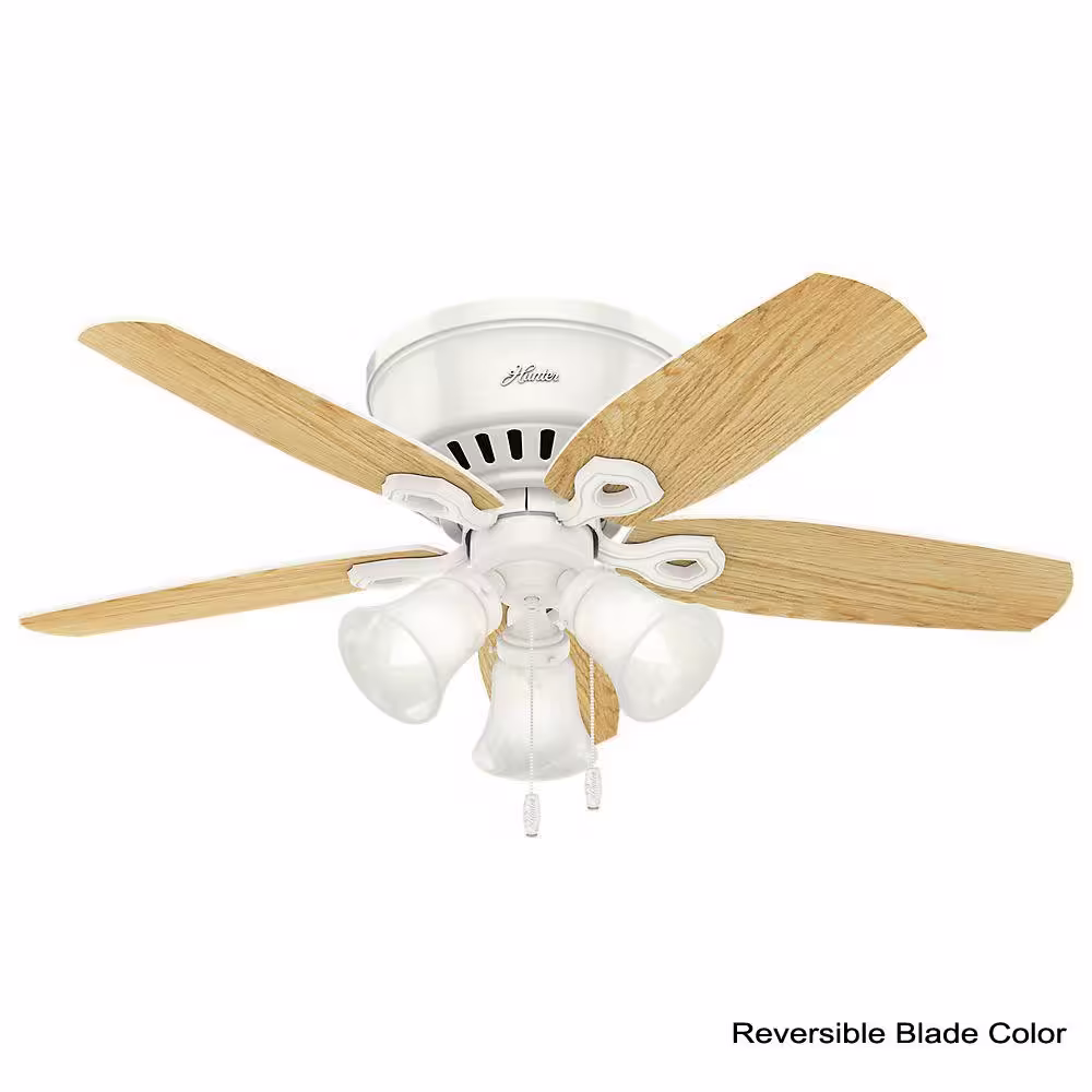 Hunter Builder Low Profile 42 in. Indoor Snow White Ceiling Fan