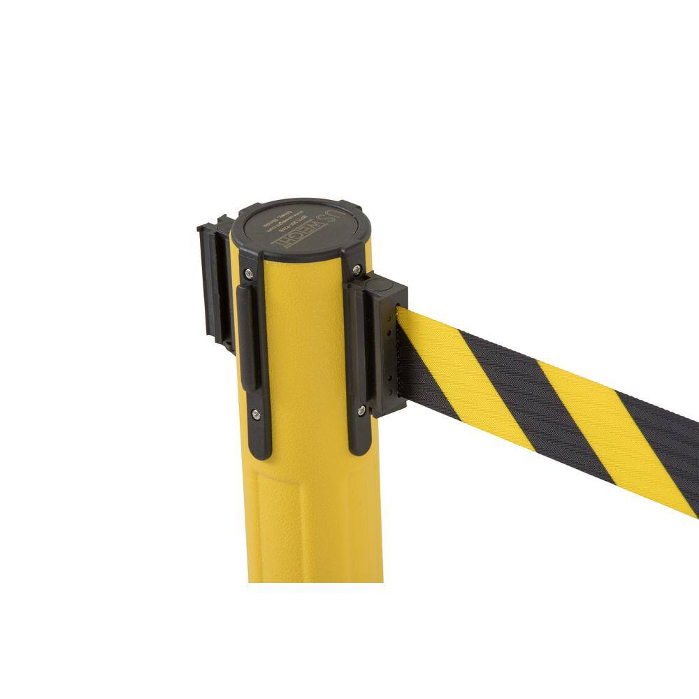 USW US Weight Sentinel Yellow Stanchion with 6.5 ft. Chevron Yellow/Black Retractable Belt (2-Pack)