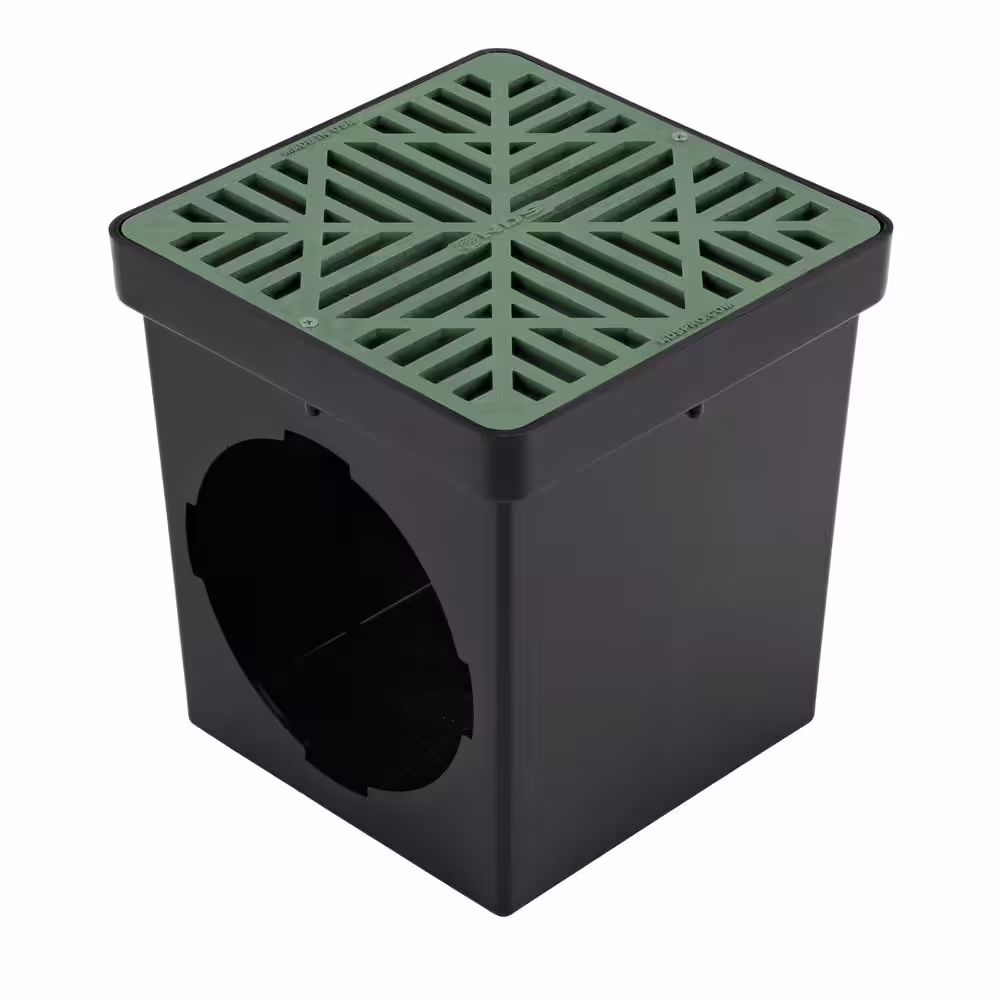NDS 9 in. Square Catch Basin Drain with 2 Openings