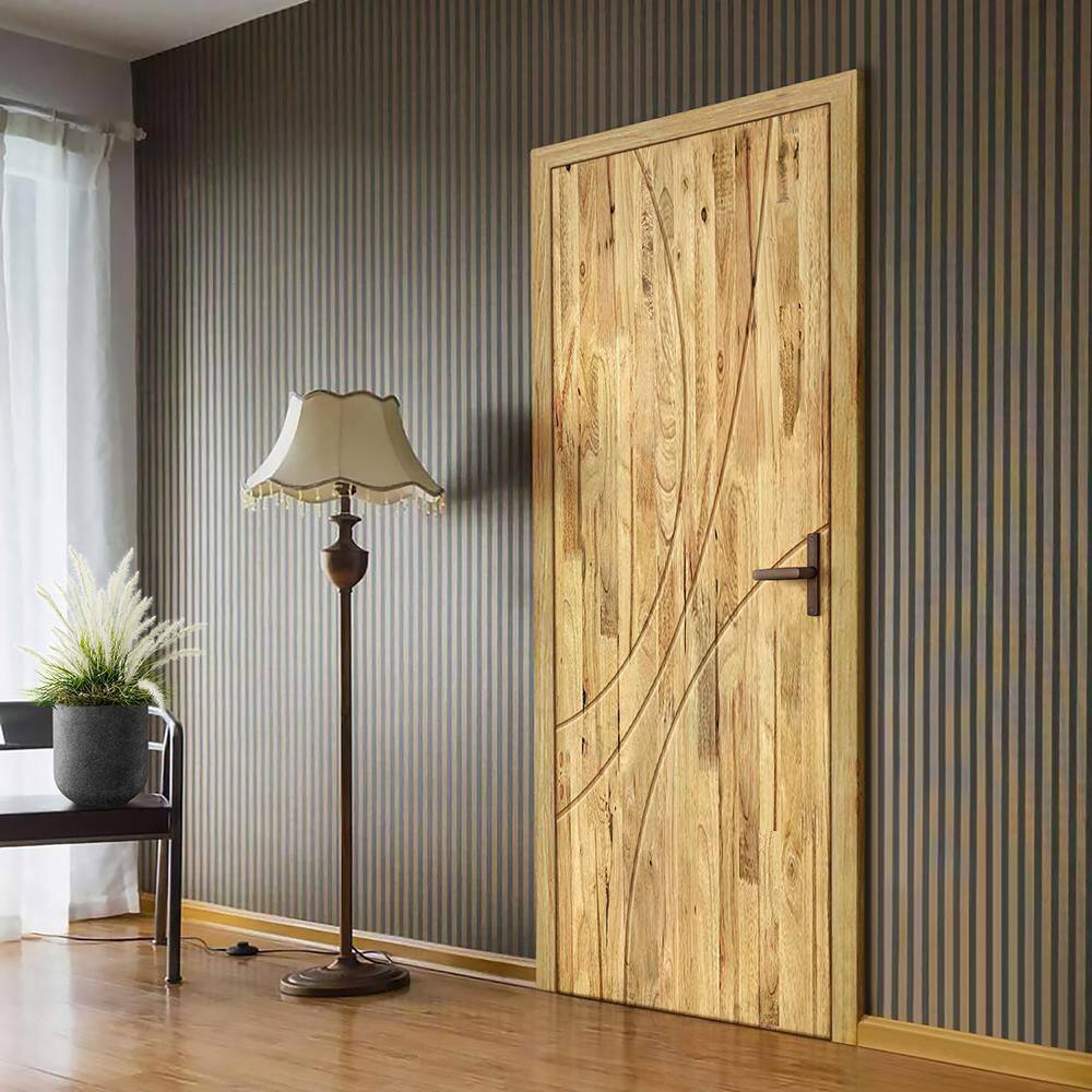 CALHOME 30 in. x 96 in. Hollow Core Weather Oak Stained Solid Wood Interior Door Slab