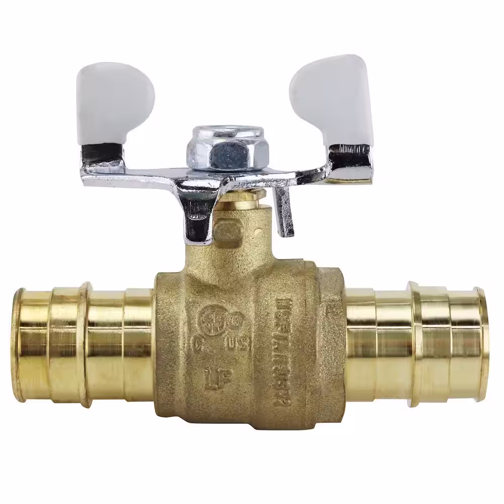 Apollo 3/4 in. Brass PEX-A Barb Ball Valve with Tee Handle