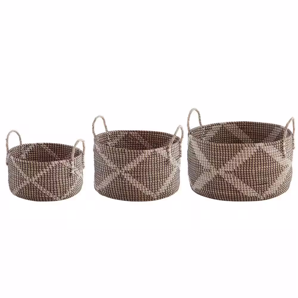 Home Decorators Collection Multi-Color Natural Woven Decorative Baskets (Set of 3)