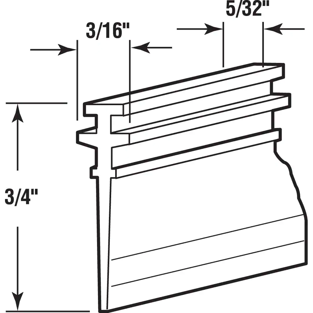 Prime-Line Shower Door Bottom Sweep, 36 in L X 5/32 in W, Vinyl, Clear