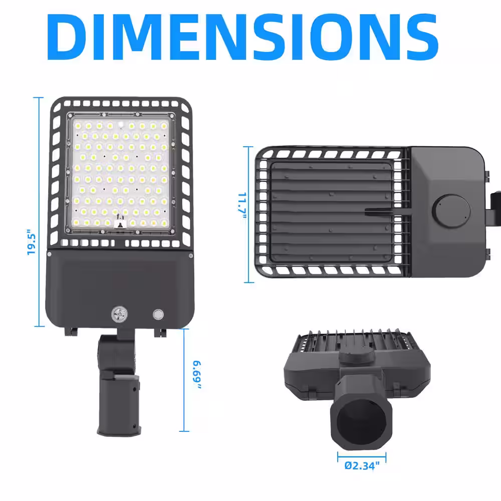 None 1500-Watt Equivalent Integrated LED Bronze 300-Watt Parking Lot with Photocell Slip Fitter 5000K 39000 Lumens Area Light