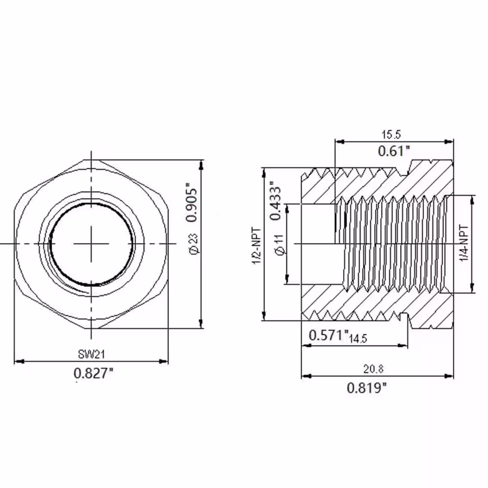 Everbilt 1/2 in. MIP x 1/4 in. FIP Brass Bushing Fitting
