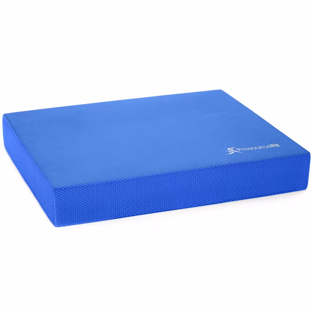 PROSOURCEFIT Blue 15.5 in. L x 12.5 in. W x 2.5 in. T Exercise Balance Pad, Non-Slip Cushioned Foam Mat and Knee (1.35 sq. ft.)