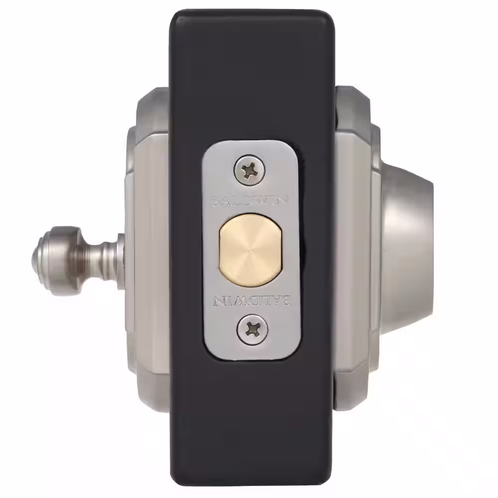 Baldwin Prestige Carnaby Satin Nickel Exterior Entry Knob and Single Cylinder Deadbolt Combo Pack Featuring SmartKey Security