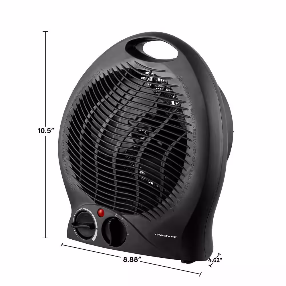 OVENTE Electric Heater Fan 10.5 in. with Thermostat Control