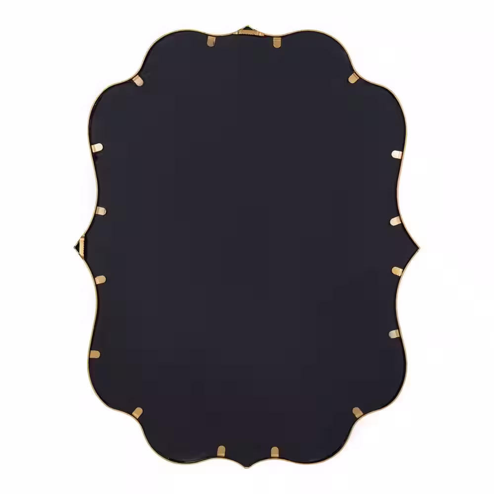 Kate and Laurel Higby 30.25 in. H x 24.00 in. W Scalloped Metal Framed Gold Mirror
