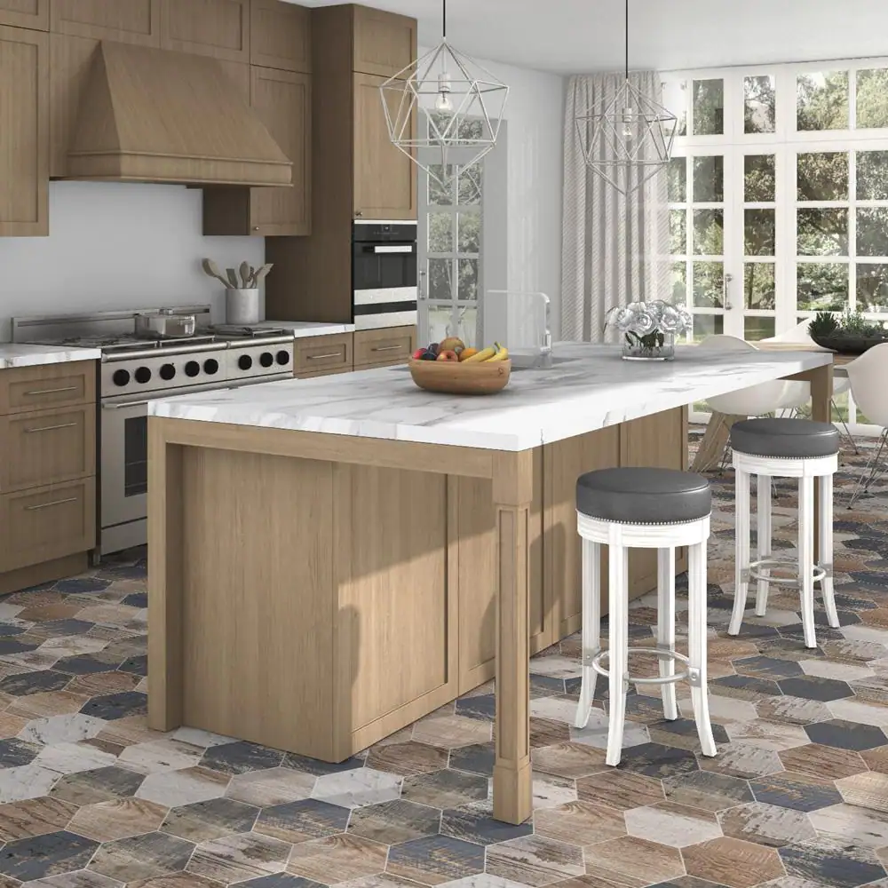 Merola Tile Gaugin Hex Catan Shadow 8-5/8 in. x 9-7/8 in. Porcelain Floor and Wall Tile (11.5 sq. ft./Case)