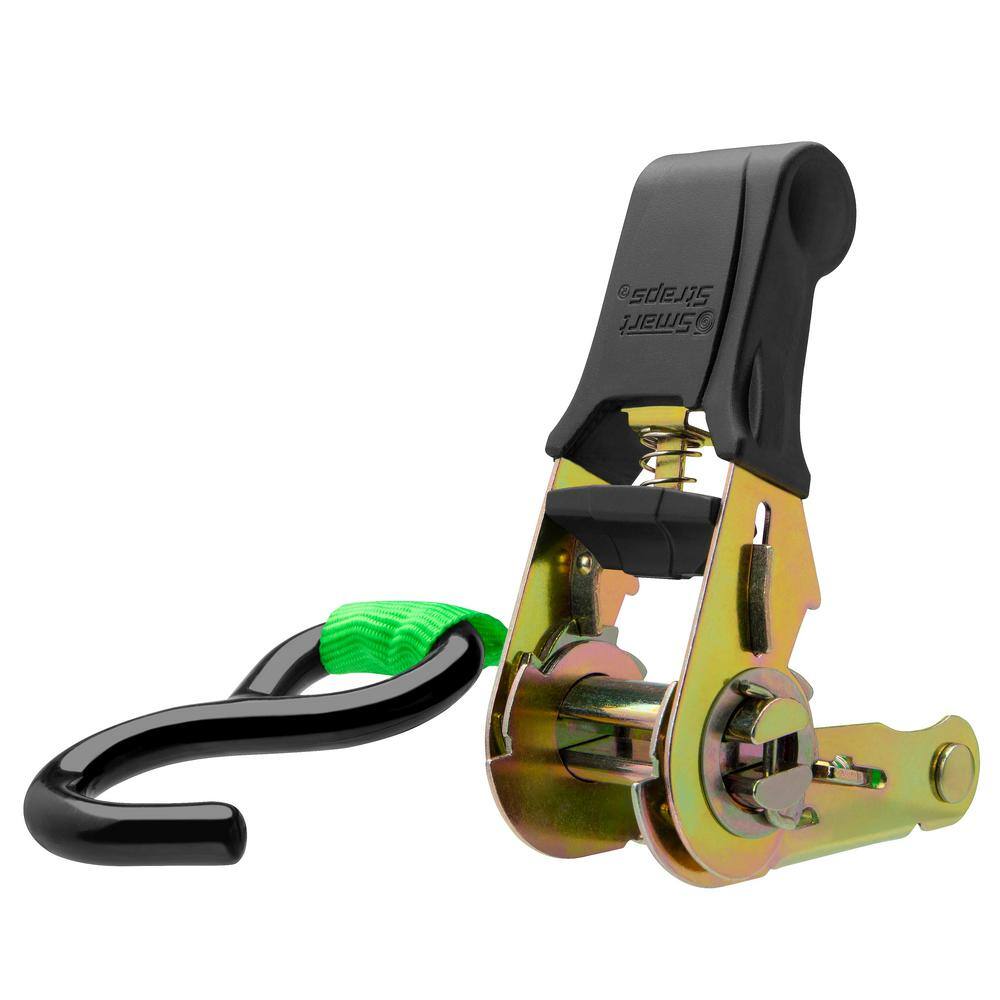 SmartStraps 14 ft. x 1 in. Green Padded Ratchet Tie Down Straps with 500 lb. Safe Work Load - 4 pack