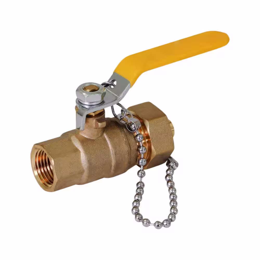 The Plumber's Choice 1/2 in. FIP x 3/4 in. MHT Brass Full Port Hose Ball Valve with Chain and Cap (10 Pack)