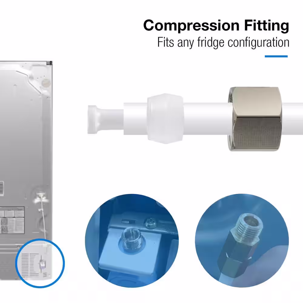 ISPRING ICEK3 20 ft. 3/8 in. Water Line Splitter & Reverse Osmosis Water Filtration System Ice Maker Kit Fits PH100, RO100, US15