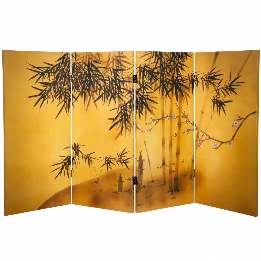 Oriental Furniture 3 ft. Printed 4-Panel Room Divider