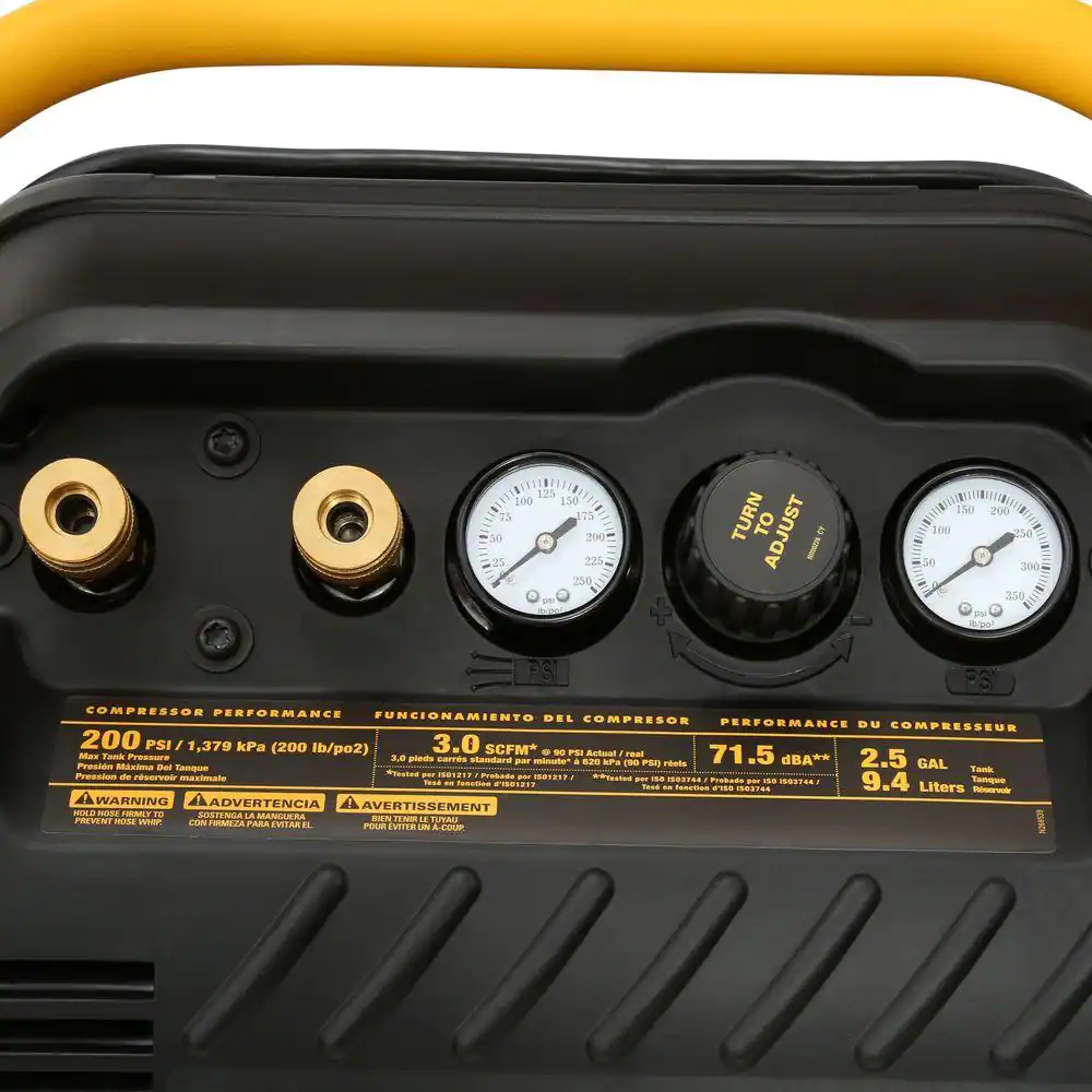 DEWALT 2.5 Gal. Portable Electric Heavy Duty 200 PSI Quiet Air Compressor