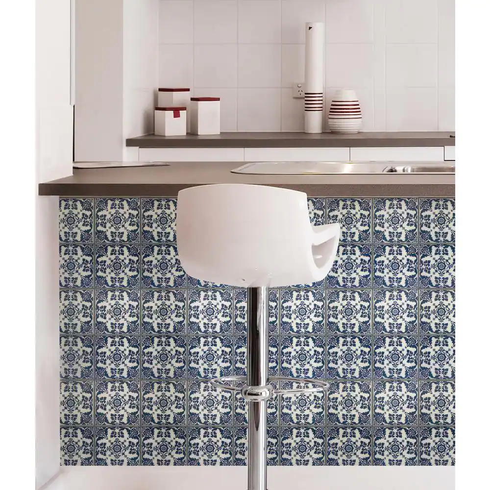 WallPOPs White and Off-White Aegean Wall Applique Peel and Stick Backsplash Tiles