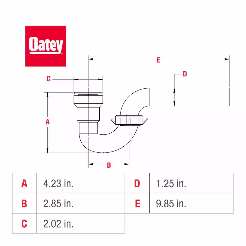 Oatey 1-1/4 in. PVC P-Trap with Insta-Plumb Technology