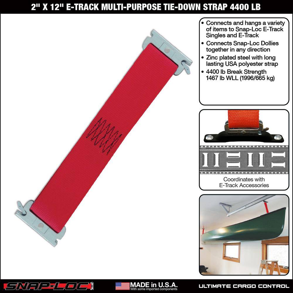 SNAP-LOC 1 ft. x 2 in. Multi-Use Logistic E-Strap in Red (2-Pack)