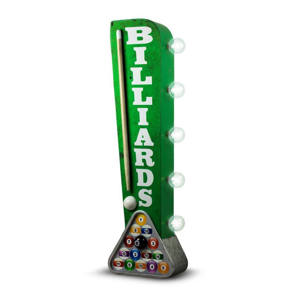 Crystal Art Gallery Billiards Pool Cue Vintage Marquee LED Sign