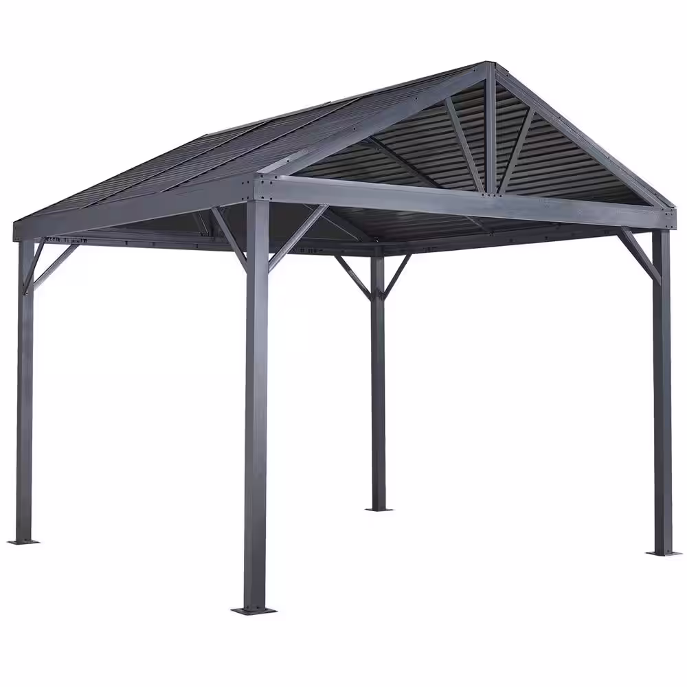 Sojag Sanibel I 8 ft. x 8 ft. Light Grey Rustproof Aluminum Framed Gazebo