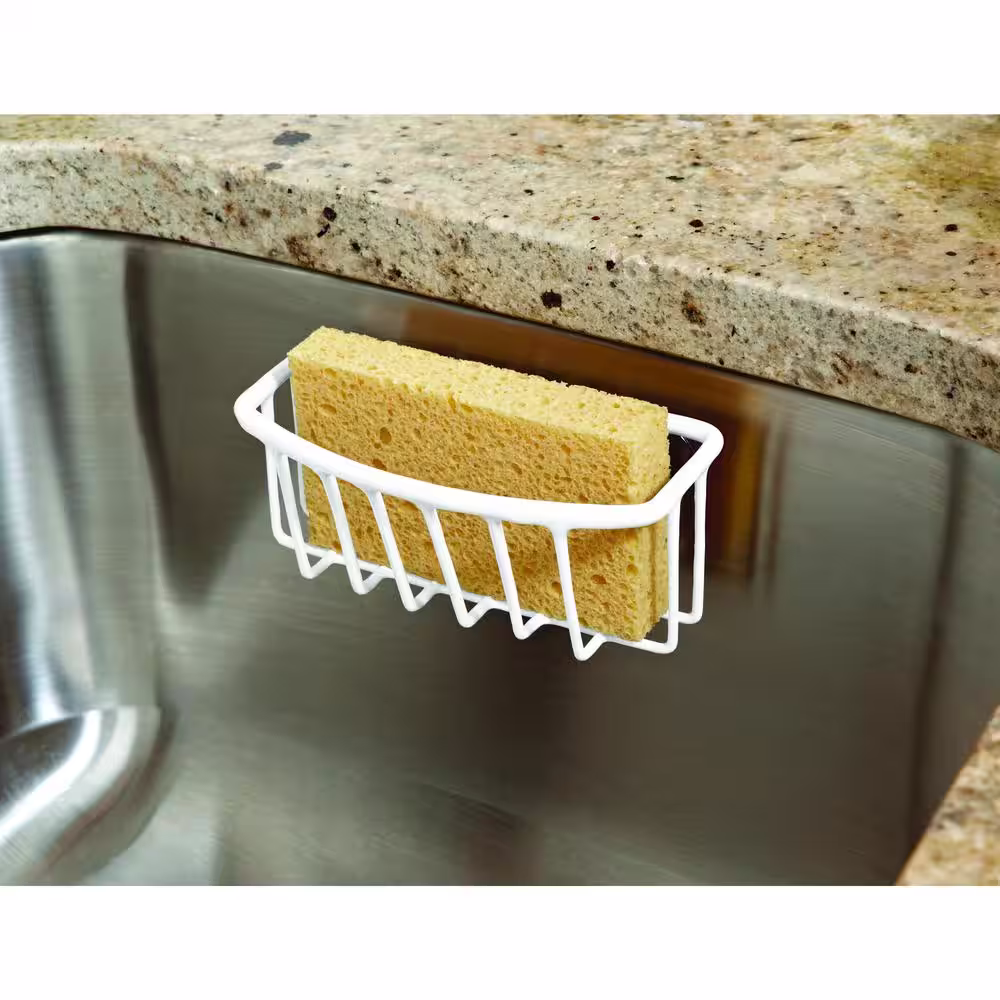Kitchen Details Sponge Holder with 2-Suction Cup in White