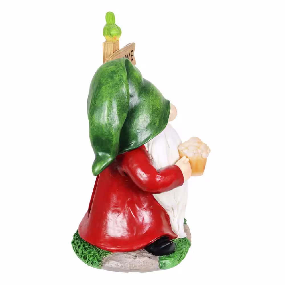 Exhart Solar Welcome to My Beer Garden Sign, 8 in. x 9.5 in. Gnome Garden Statue