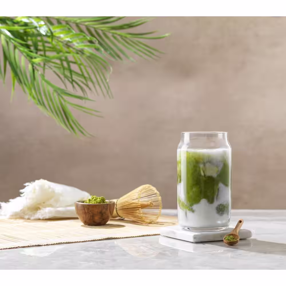 JoyJolt Classic Can Shaped 17 oz. Tumbler Drinking Highball Glass Cups (Set of 6)