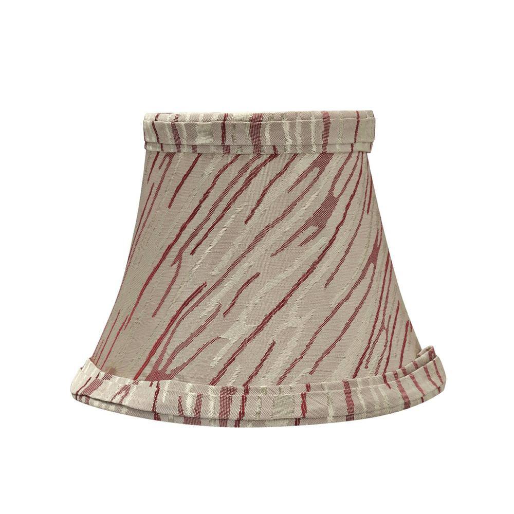 Aspen Creative Corporation 5 in. x 4 in. Off White/Red Stripe Bell Lamp Shade (2-Pack)