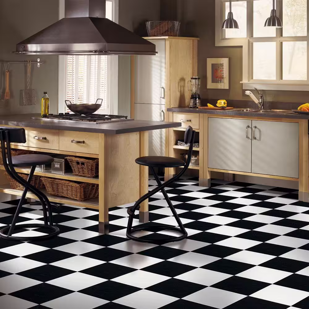 Armstrong Stylistik II Black 12 in. x 12 in. x 0.065 in. Peel and Stick Vinyl Tile (45 sq. ft. / case)