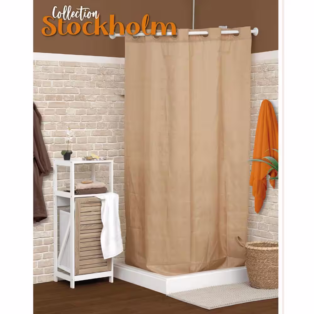 None Stockholm 14.4 in. W Tilt-Out Laundry Linen Hamper Cabinet in Oak Color